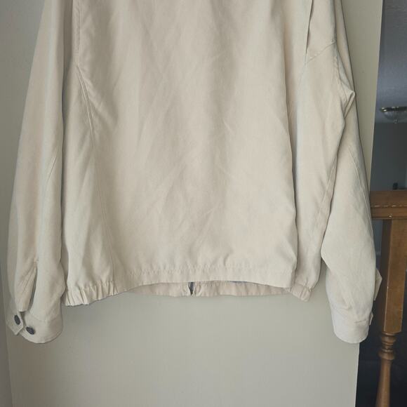 VINTAGE BILL BLASS Men's Beige Faux Sued Jacket Bomber Full Zip SIZE XXL - Picture 9 of 12